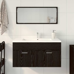 Ensemble de mobilier de salle de bain 2 pcs Chêne noir 630996630996