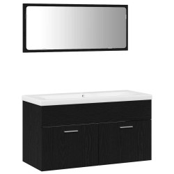 Ensemble de mobilier de salle de bain 3 pcs Chêne noir 630997630997