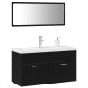 Ensemble de mobilier de salle de bain 3 pcs Chêne noir 630997630997