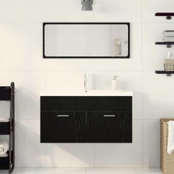Ensemble de mobilier de salle de bain 3 pcs Chêne noir 630997630997