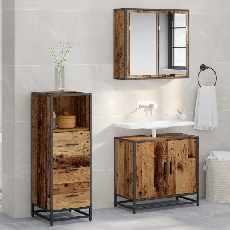 Ensemble de mobilier de salle de bain avec tiroir Bois Ancien 630998630998