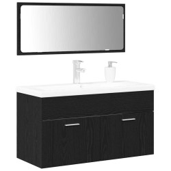 Ensemble de mobilier de salle de bain 3 pcs Chêne noir 630999630999