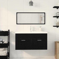 Ensemble de mobilier de salle de bain 3 pcs Chêne noir 630999630999