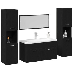 Ensemble de mobilier de salle de bain 4 pcs Chêne noir 631001631001