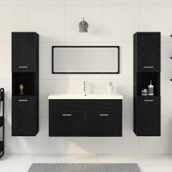 Ensemble de mobilier de salle de bain 4 pcs Chêne noir 631001631001
