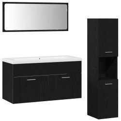 Ensemble de mobilier de salle de bain 4 pcs Chêne noir 631002631002