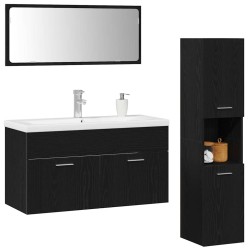 Ensemble de mobilier de salle de bain 4 pcs Chêne noir 631002631002