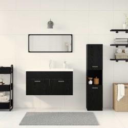 Ensemble de mobilier de salle de bain 4 pcs Chêne noir 631002631002