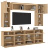 Ensemble de meubles TV muraux 6pcs et lumières LED chêne sonoma 631003631003