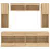 Ensemble de meubles TV muraux 6pcs et lumières LED chêne sonoma 631003631003