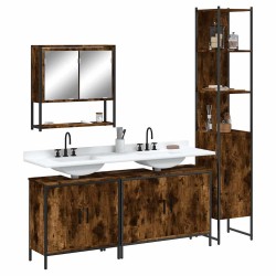 Ensemble de meubles de salle de bain 4 pcs Chêne fumé Bois 631004631004