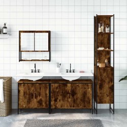 Ensemble de meubles de salle de bain 4 pcs Chêne fumé Bois 631004631004