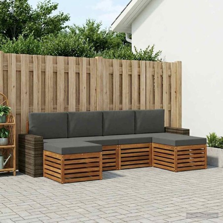 Ensembles de canapés avec coussin 6 pcs Naturel et Anthracite 631007631007