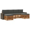 Ensembles de canapés avec coussin 6 pcs Naturel et Anthracite 631007631007