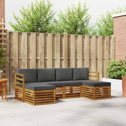 Ensembles de canapés avec coussin 6 pcs Naturel et Anthracite 631008631008