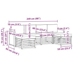 Ensembles de canapés Bois d'Acacia Massif 631009631009