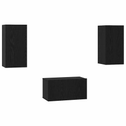 Ensemble meuble TV 3 pcs Chêne noir Bois d'ingénierie 631011631011