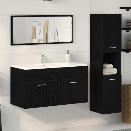 Ensemble de mobilier de salle de bain 3 pcs Chêne noir 631014631014