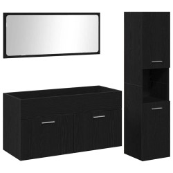 Ensemble de mobilier de salle de bain 3 pcs Chêne noir 631014631014