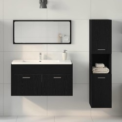 Ensemble de mobilier de salle de bain 3 pcs Chêne noir 631014631014
