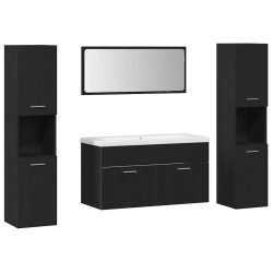 Ensemble de mobilier de salle de bain 4 pcs Chêne noir 631015631015
