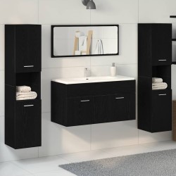 Ensemble de mobilier de salle de bain 4 pcs Chêne noir 631016631016
