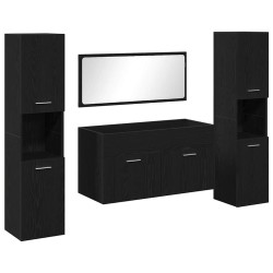 Ensemble de mobilier de salle de bain 4 pcs Chêne noir 631016631016