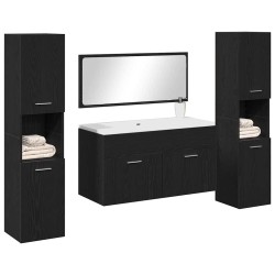 Ensemble de mobilier de salle de bain 4 pcs Chêne noir 631016631016