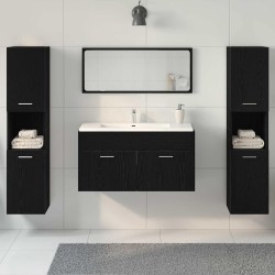 Ensemble de mobilier de salle de bain 4 pcs Chêne noir 631016631016