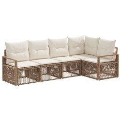 Ensemble de canapé de jardin 5 pcs Beige polyrotin 631019631019