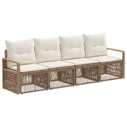 Ensemble de canapé de jardin 4 pcs Beige polyrotin 631020631020