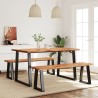 Ensemble à manger 3 pcs avec bord vivant bois massif d'acacia 631023631023