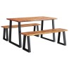Ensemble à manger 3 pcs avec bord vivant bois massif d'acacia 631023631023