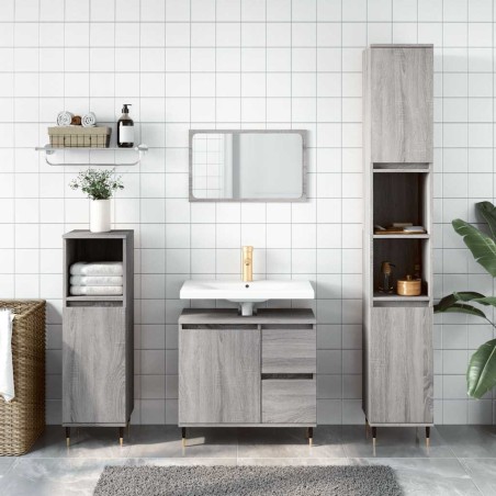Armoire de bain sonoma gris 65x33x60 cm bois d'ingénierie 631025631025