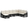 Ensemble de canapé de jardin 8 pcs Noir polyrotin 631028631028