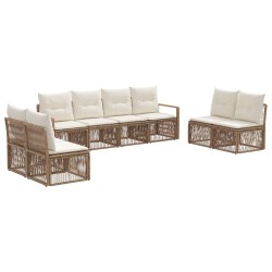 Ensemble de canapé de jardin 8 pcs Beige polyrotin 631030631030
