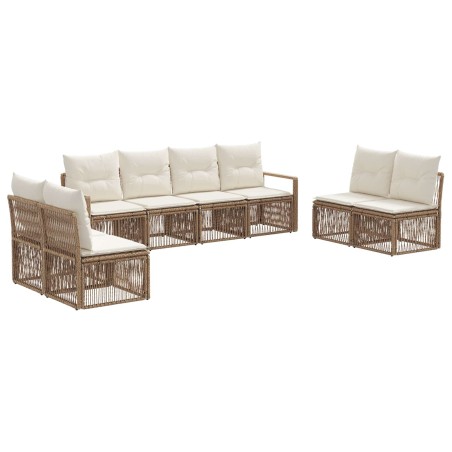 Ensemble de canapé de jardin 8 pcs Beige polyrotin 631030631030
