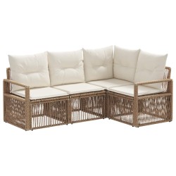 Ensemble de canapé de jardin 4 pcs Beige polyrotin 631032631032