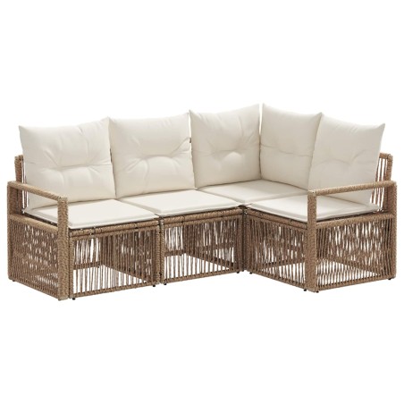 Ensemble de canapé de jardin 4 pcs Beige polyrotin 631032631032