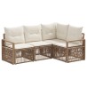 Ensemble de canapé de jardin 4 pcs Beige polyrotin 631032631032