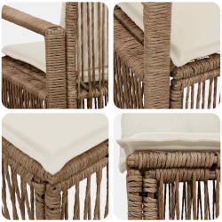Ensemble de canapé de jardin 4 pcs Beige polyrotin 631032631032