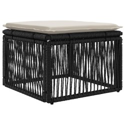 Ensemble de canapé de jardin 4 pcs Noir polyrotin 631033631033