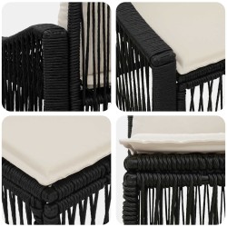 Ensemble de canapé de jardin 4 pcs Noir polyrotin 631033631033