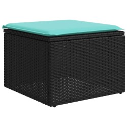 Ensemble de canapé de jardin 5 pcs avec coussins noir résine tressée 631034631034