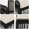 Ensemble de canapé de jardin 4 pcs Noir polyrotin 631035631035