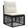 Ensemble de canapé de jardin 4 pcs Noir polyrotin 631036631036