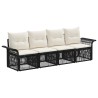 Ensemble de canapé de jardin 4 pcs Noir polyrotin 631037631037