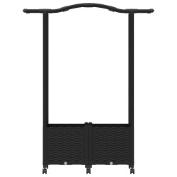 Lit Élevé avec Treillis et Toit Noir 125 x 40 x 144 cm PP 631041631041
