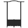 Lit Élevé avec Treillis et Toit Noir 125 x 40 x 144 cm PP 631041631041