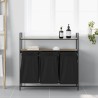 Panier à linge à 3 compartiments avec étagères chêne Sonoma 631046631046